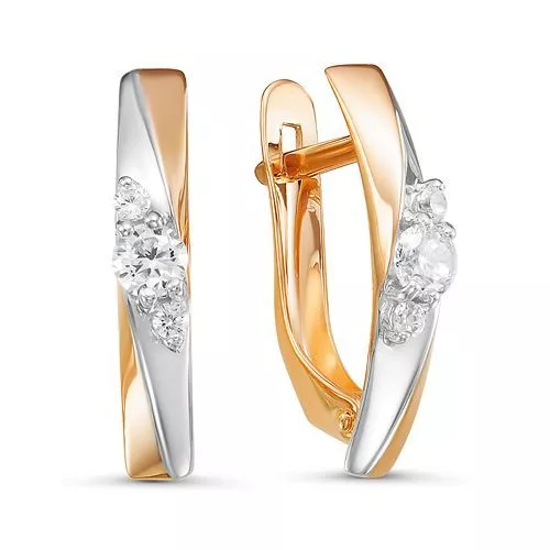 Серьги 127059 Золото Фианит 1,88 