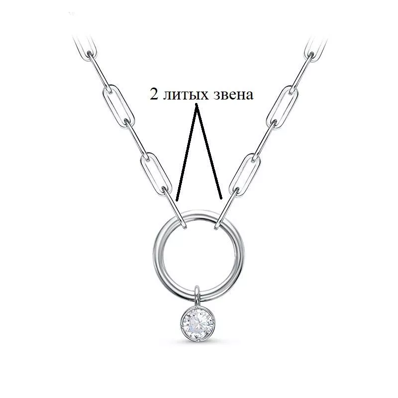 Колье с0703608ш/45 Серебро Фианит 6,04 InStyle