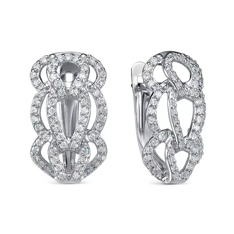 Серьги с1204800 Серебро Фианит 2,64 CHAIN