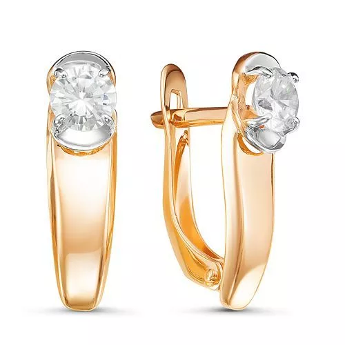 Серьги 126661 Золото Фианит 2,19 