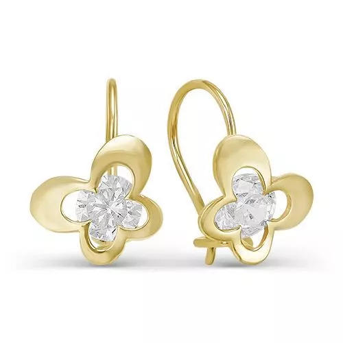 Серьги л122935 Золото Фианит 0,94 