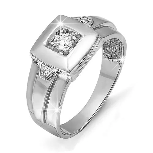 Кольцо с040189 Серебро Фианит 3,56 DELTA MEN