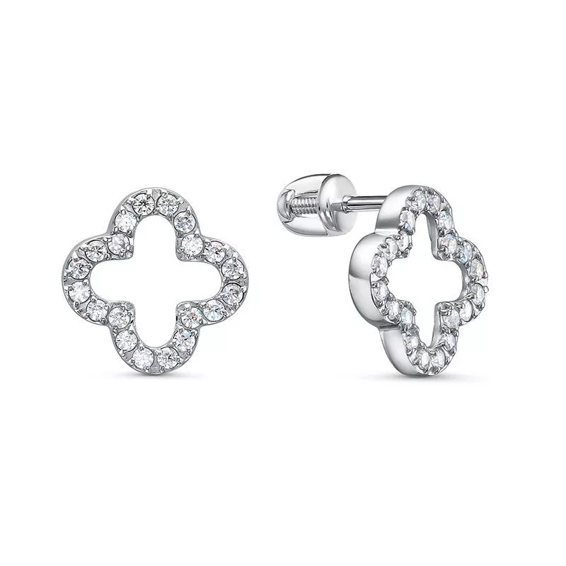 Серьги с0503425 Серебро Фианит 1,39 Violet new
