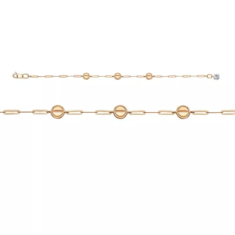Браслет 7704600/18,5 Золото Фианит 2,39 Cartier style
