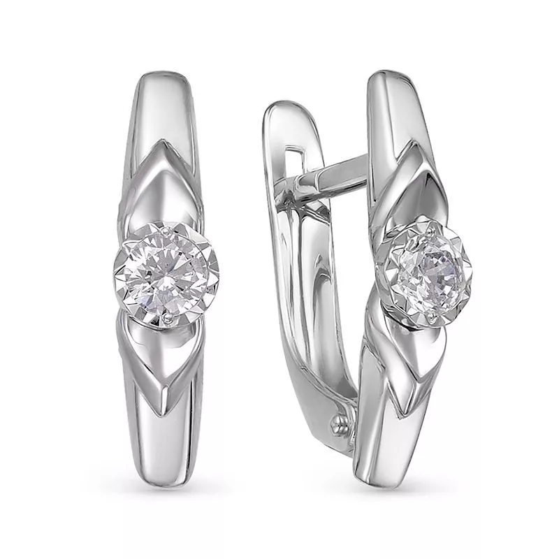 Серьги б1200126 Золото Фианит 2,1 DIAMOND EFFECT
