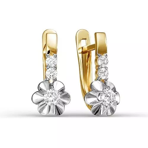 Серьги 124398 Золото Фианит 1,92 Bloom