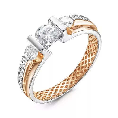 Кольцо дф110139р Золото Фианит 1,93 DELTA LUXE ONE