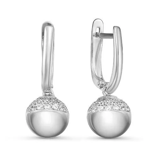 Серьги с125926 Серебро Фианит 4,45 Elegants