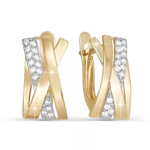 Серьги 122630 Золото Фианит 2,15 