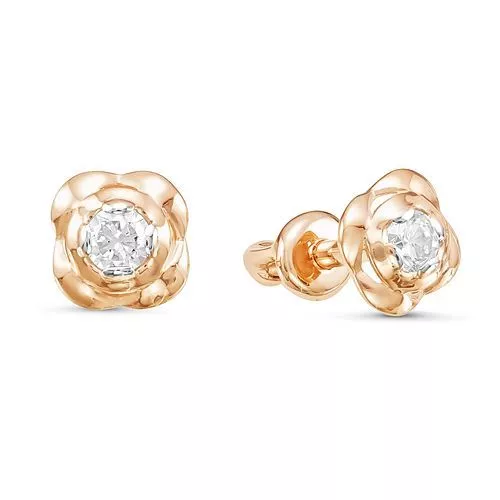 Серьги 054767 Золото Фианит 0,89 