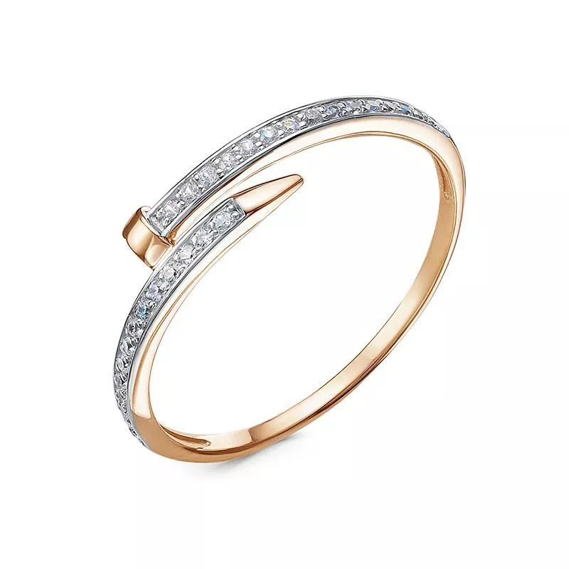 Кольцо 1103703 Золото Фианит 1,18 Cartier style