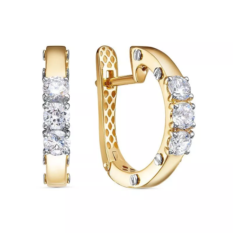 Серьги дф1201532рл Золото Фианит 3,96 DELTA LUXE