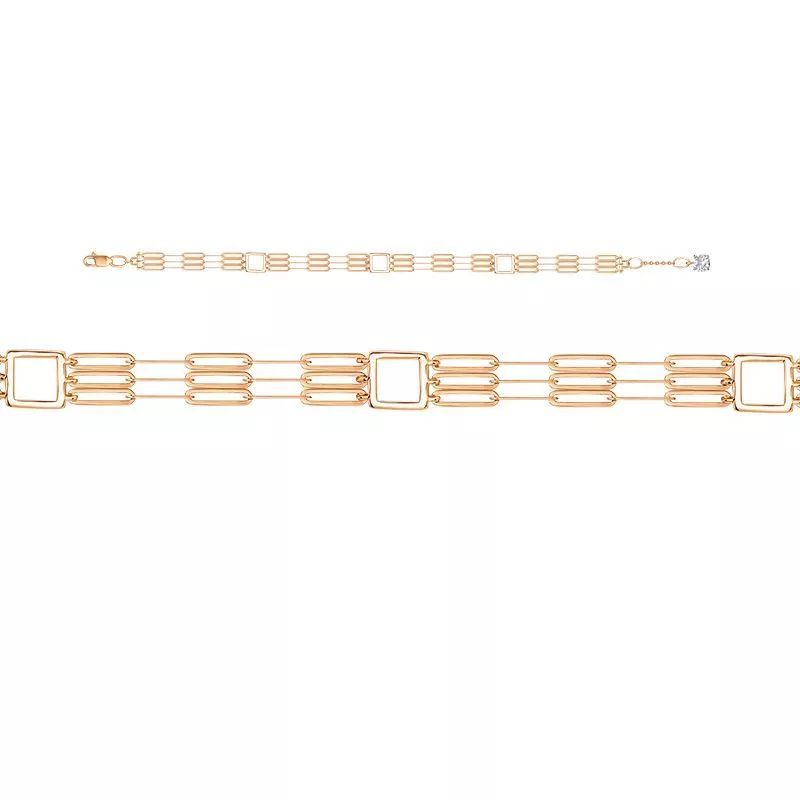 Браслет 7704396/16,5 Золото Фианит 3,23 CHAIN
