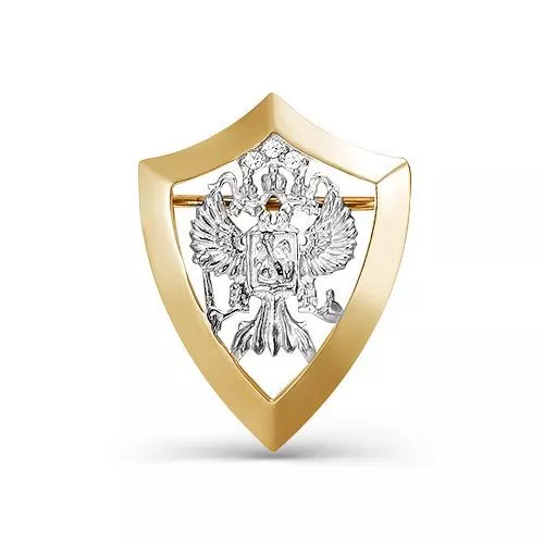 Значок 160052 Золото Фианит 1,32 