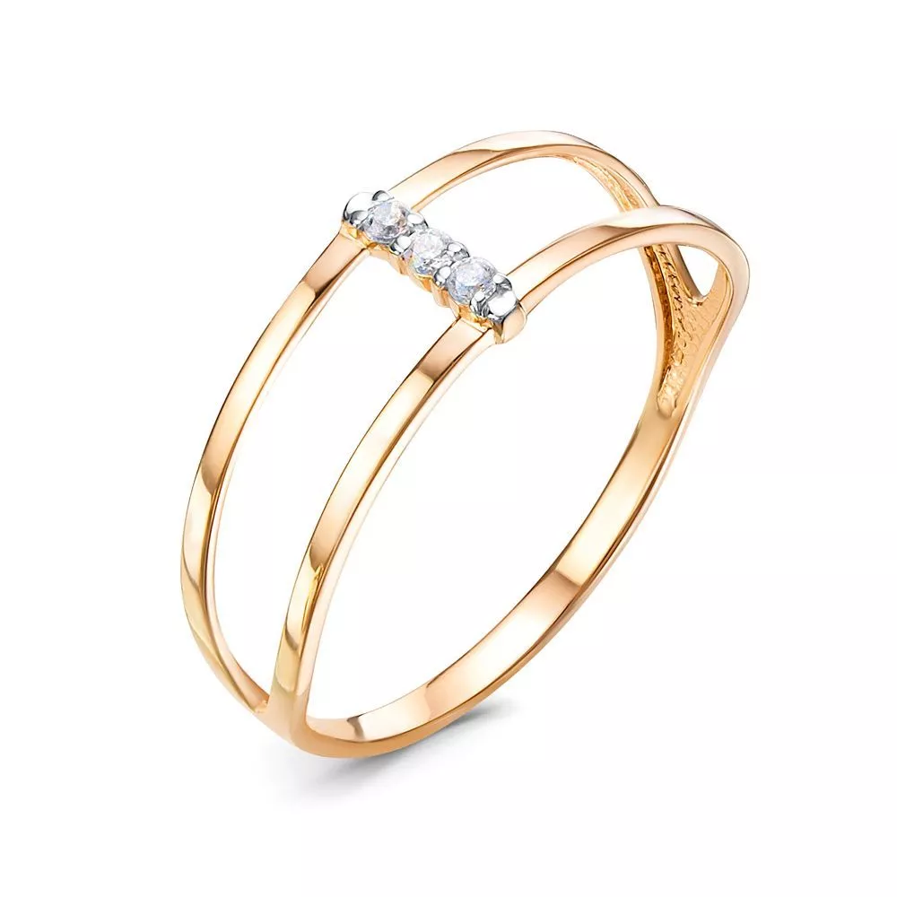 Кольцо 1105053 Золото Фианит 0,9 InStyle