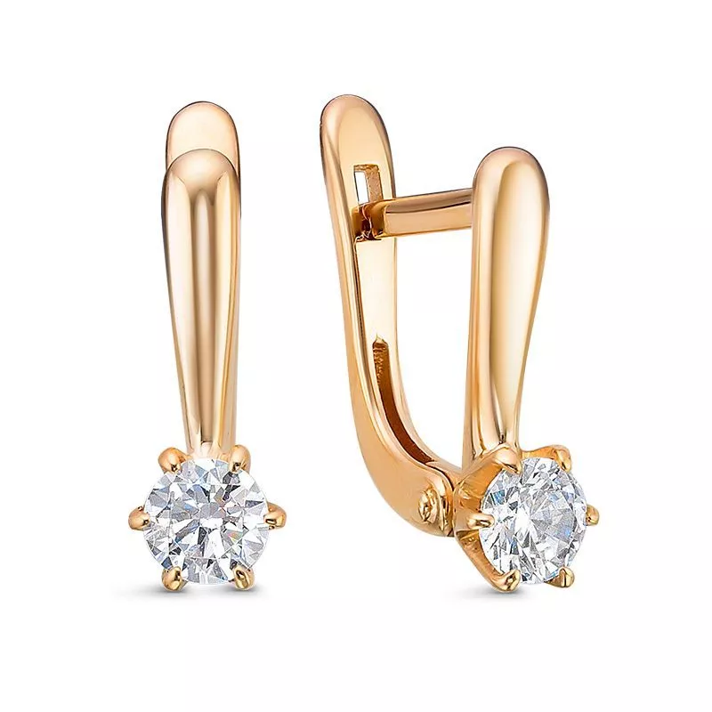 Серьги 1201715 Золото Фианит 1,52 T-collection