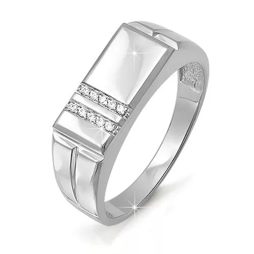 Кольцо с040182 Серебро Фианит 3,21 DELTA MEN