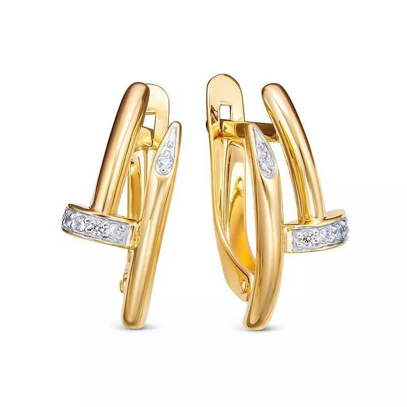 Серьги л1204714 Золото Фианит 2,07 Cartier style