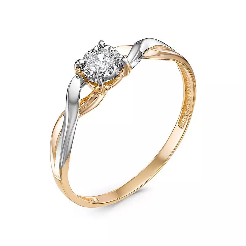 Кольцо 1100111 Золото Фианит 1,16 DIAMOND EFFECT
