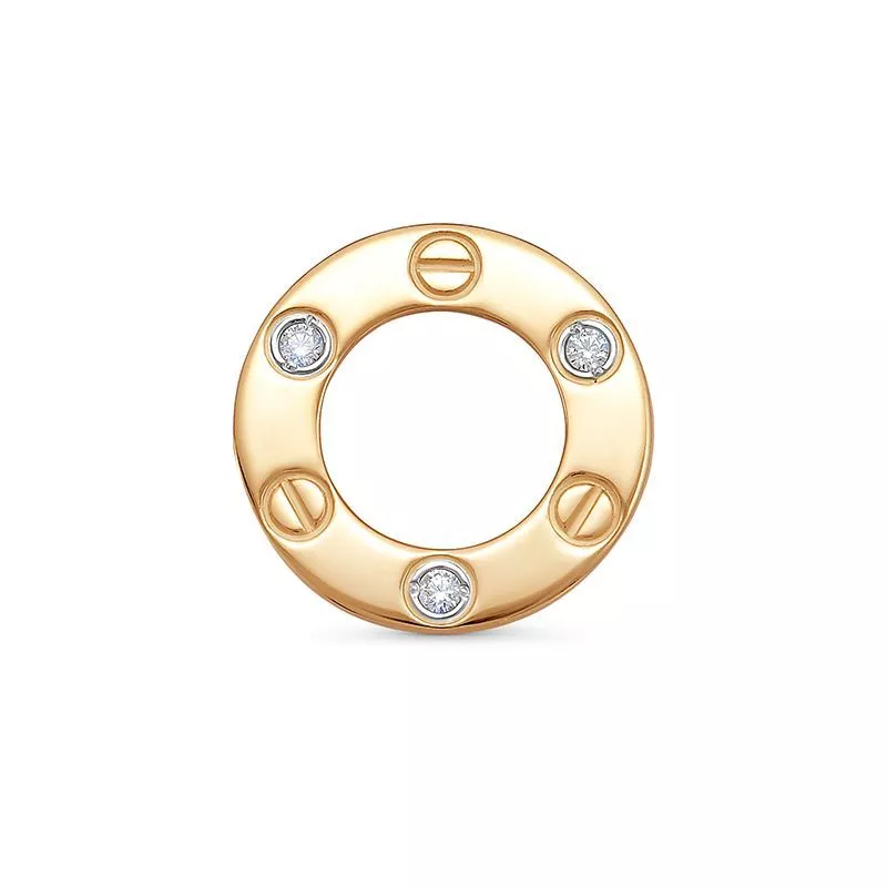 Подвеска 0302603 Золото Фианит 1,7 Cartier style