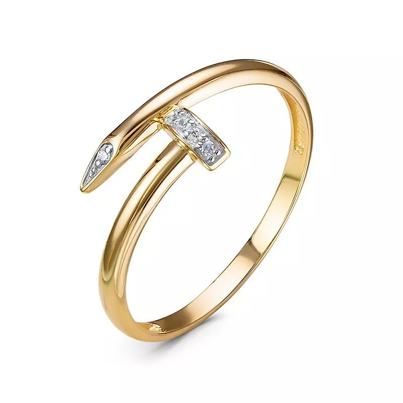 Кольцо л1104714 Золото Фианит 1,19 Cartier style
