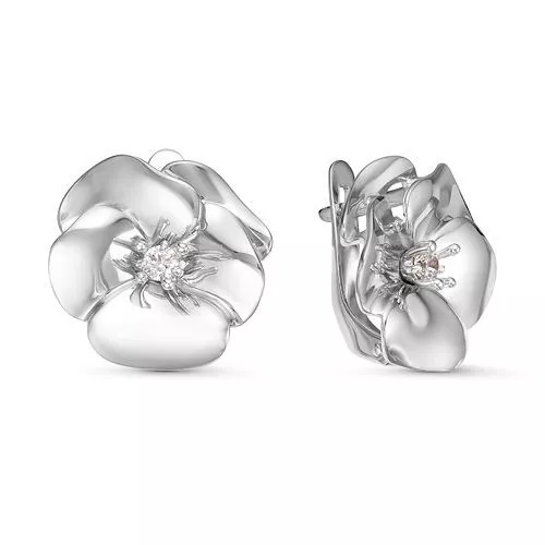 Серьги с125974 Серебро Фианит 2,84 