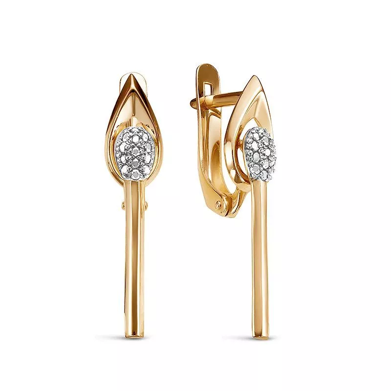 Серьги 1200075 Золото Фианит 2,34 Lumen
