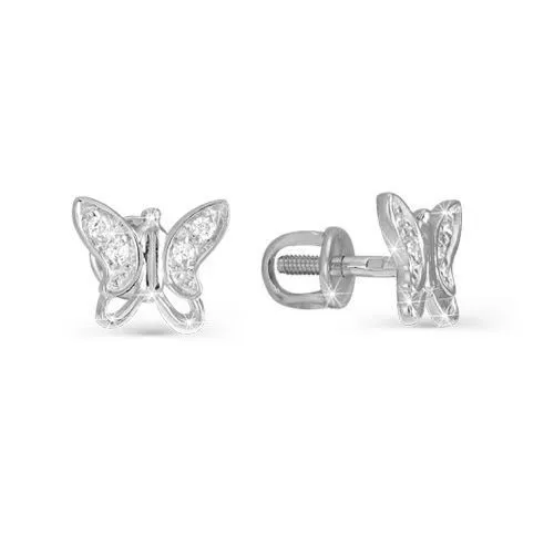 Серьги с050067 Серебро Фианит 1 