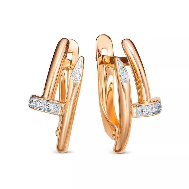 Серьги 1204714 Золото Фианит 2,11 Cartier style