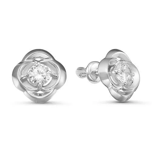 Серьги с054784 Серебро Фианит 1,2 
