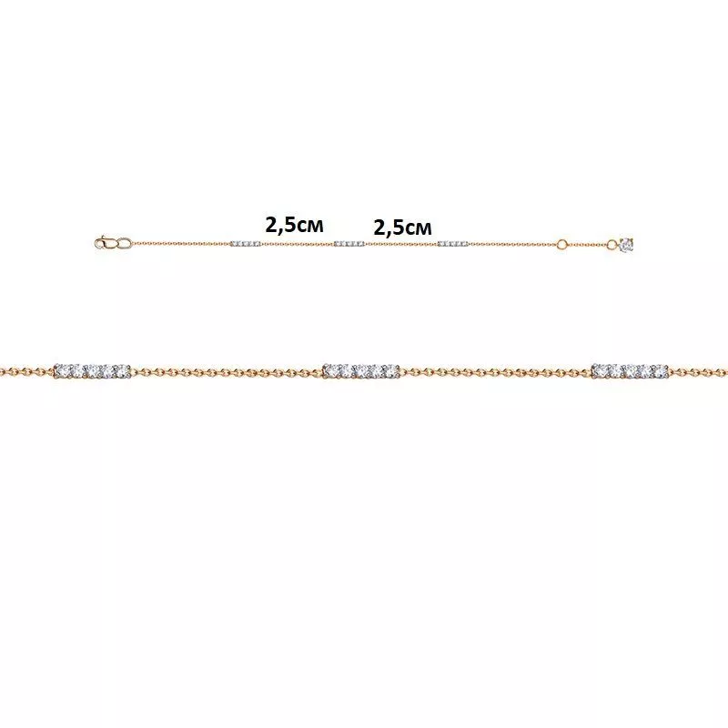 Браслет 7702156 Золото Фианит 2,05 T-collection