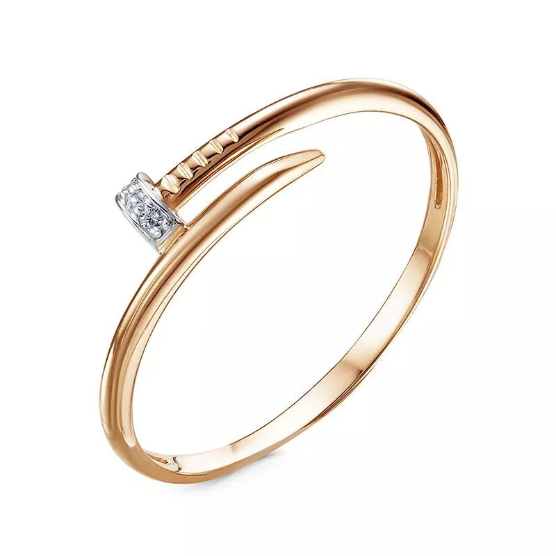 Кольцо 1103846 Золото Фианит 1,02 Cartier style