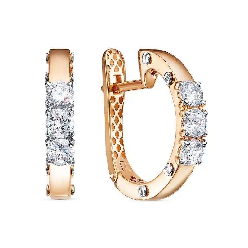 Серьги дф1201532р Золото Фианит 3,85 DELTA LUXE