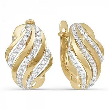 Серьги 121760 Золото Фианит 3,03 