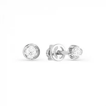 Серьги с050240 Серебро Фианит 0,83 