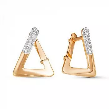 Серьги 124969 Золото Фианит 1,66 