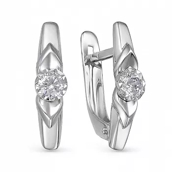 Серьги б1200126 Золото Фианит 2,1 DIAMOND EFFECT