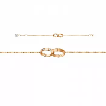 Браслет 7702606 Золото Фианит 3,17 Cartier style