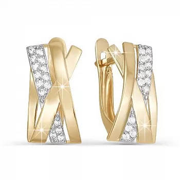 Серьги 122630 Золото Фианит 2,15 