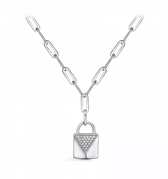Колье с0703868ш/35 Серебро Фианит 5,22 LV Lock