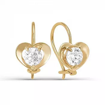 Серьги 123047 Золото Фианит 0,99 