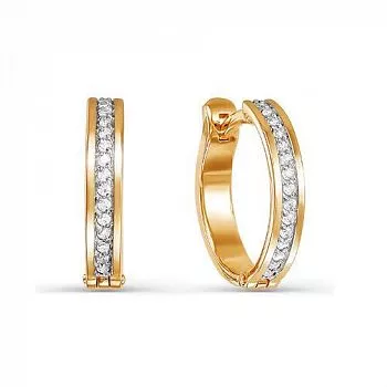 Серьги 124312 Золото Фианит 2,29 InStyle