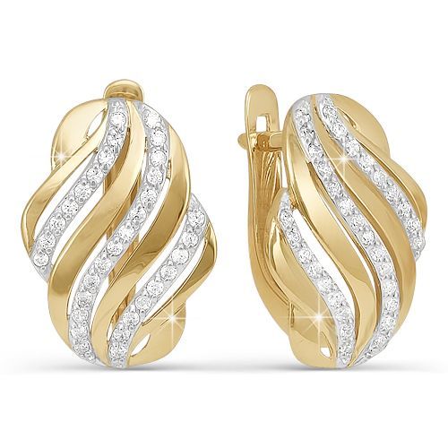 Серьги 121760 Золото Фианит 3,03 