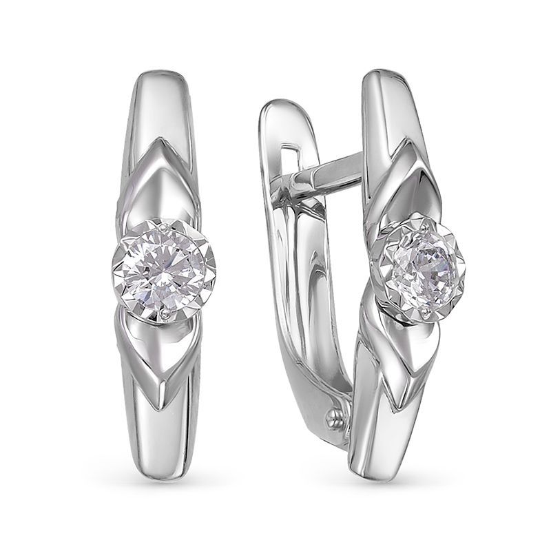 Серьги б1200126 Золото Фианит 2,1 DIAMOND EFFECT