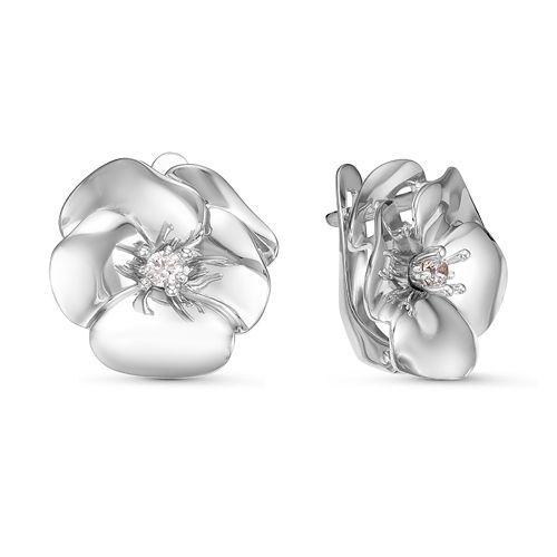 Серьги с125974 Серебро Фианит 2,84 