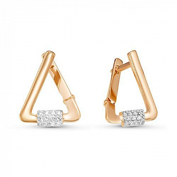 Серьги 124973 Золото Фианит 1,65 