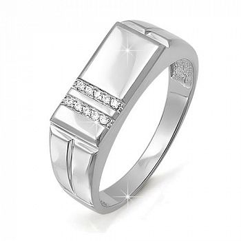 Кольцо с040182 Серебро Фианит 3,21 DELTA MEN